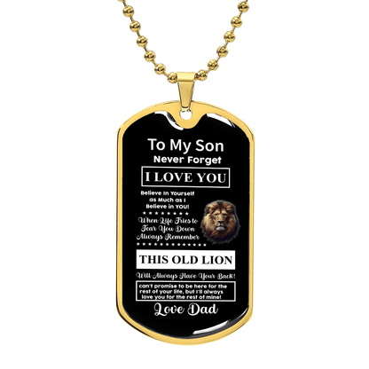 To my lovely son Luxury Graphic Dog Tag Necklace - Beauty Belliss
