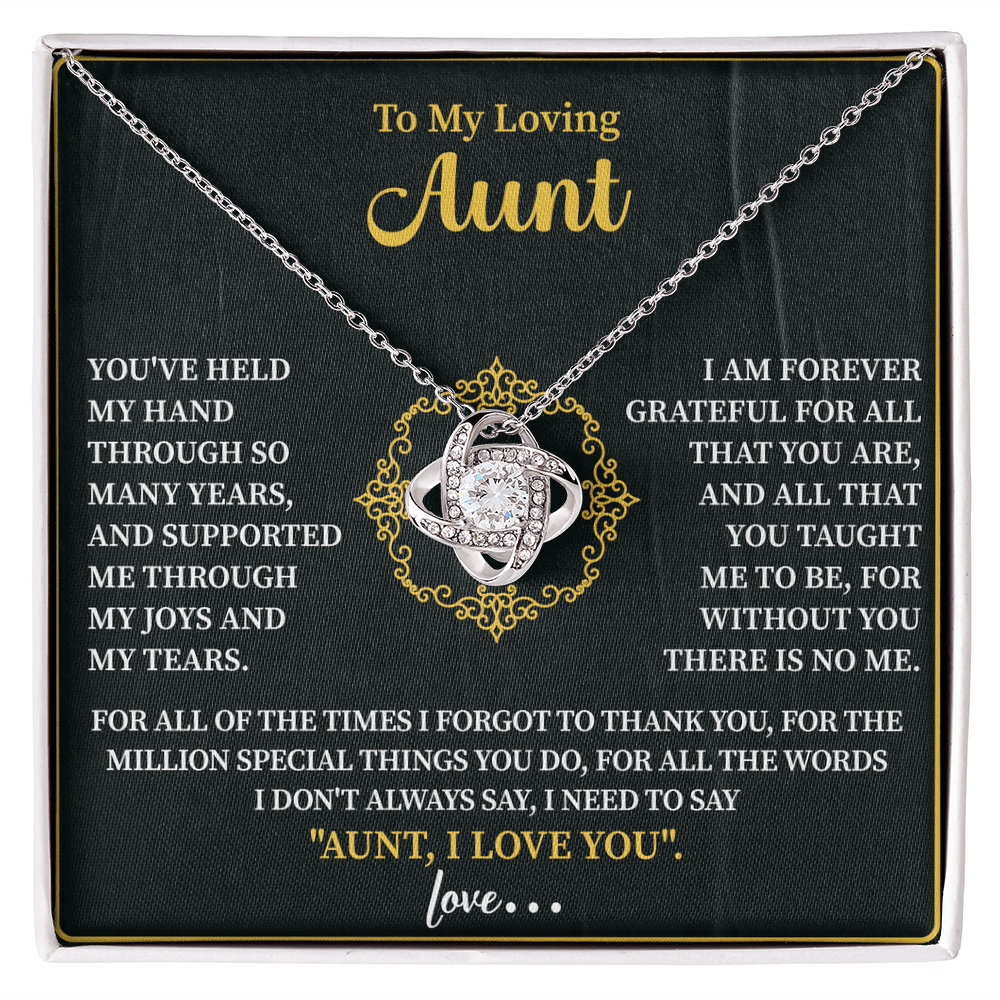To my loving Aunt Love Knot Necklace - Beauty Belliss