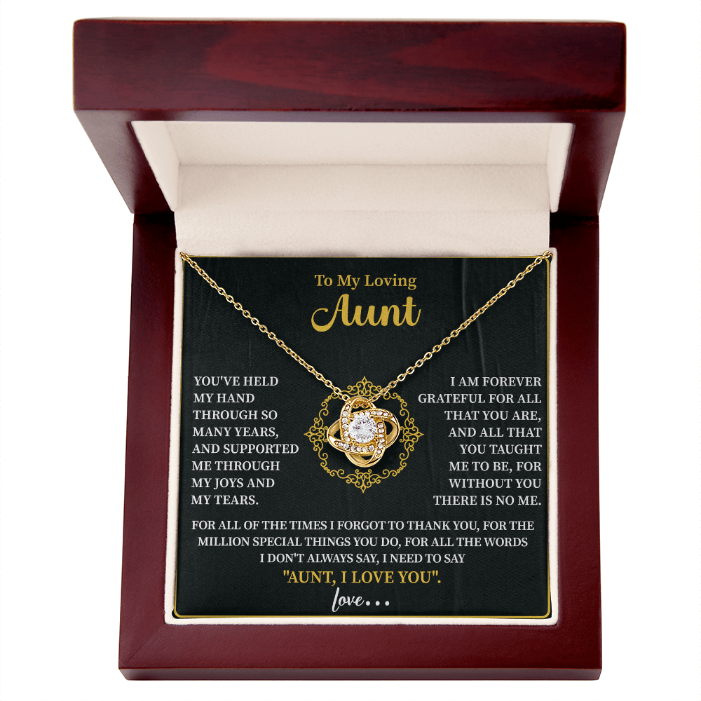 To my loving Aunt Love Knot Necklace - Beauty Belliss
