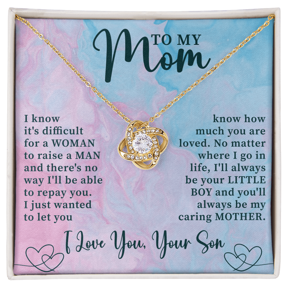 To My Mom Love Knot Necklace, Mother's Day Birthday Gift Ideas From Daughter & Son - Beauty Belliss