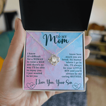 To My Mom Love Knot Necklace, Mother's Day Birthday Gift Ideas From Daughter & Son - Beauty Belliss