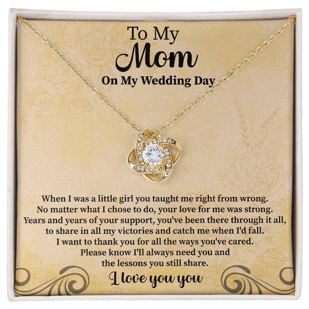 To my mom on my wedding day Love Knot Necklace - Beauty Belliss