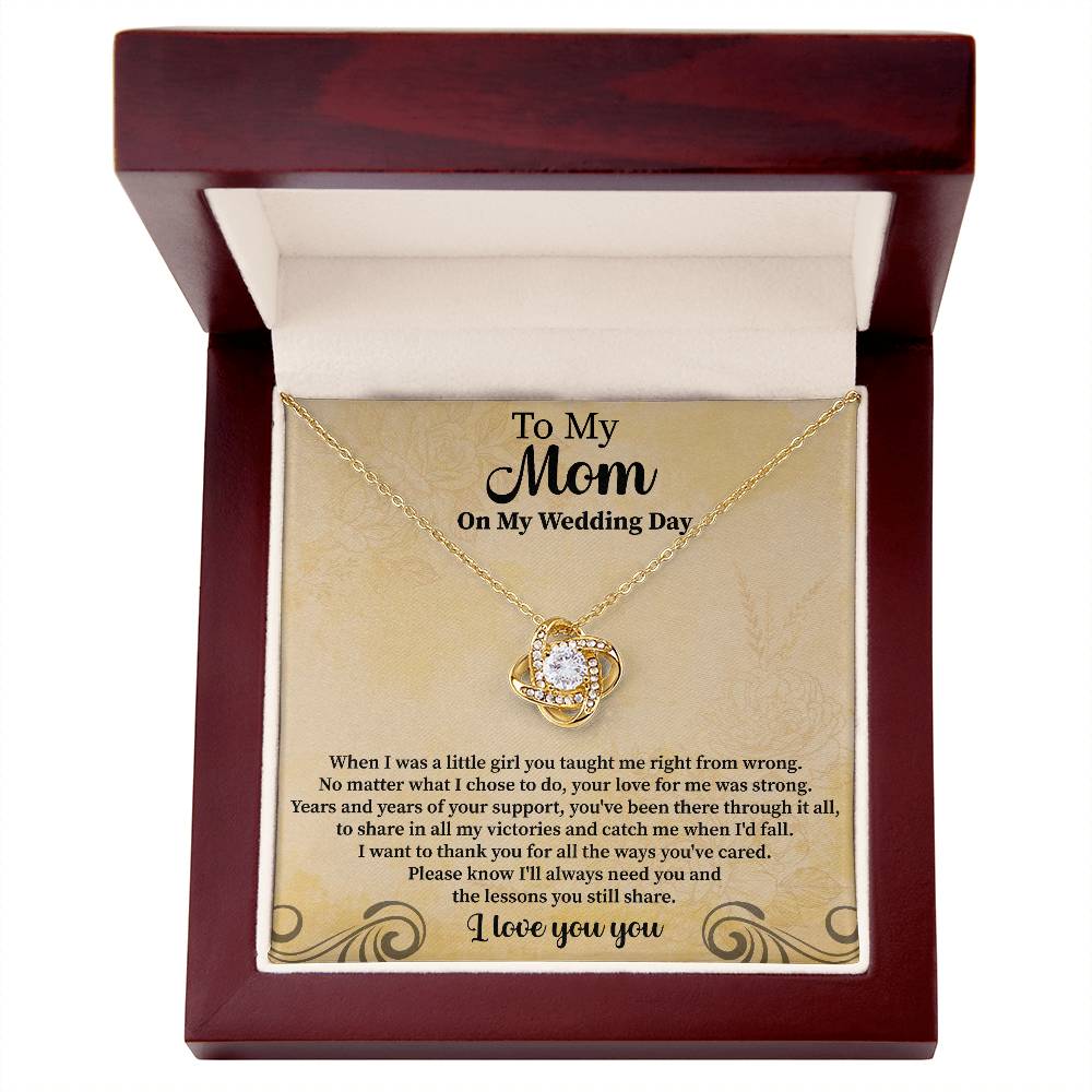 To my mom on my wedding day Love Knot Necklace - Beauty Belliss