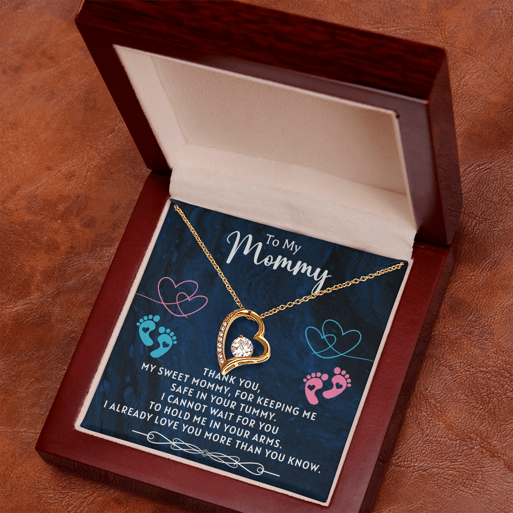 To My Mommy Necklace From Unborn Baby, Expecting Mom Christmas, Pregnant Wife Necklace, Pregnant Sister Jewelry, Pregnant Daughter - in - Law Gifts, Mom To Be Jewelry, Necklace From Baby Bump Baby Shower Gifts - Beauty Belliss