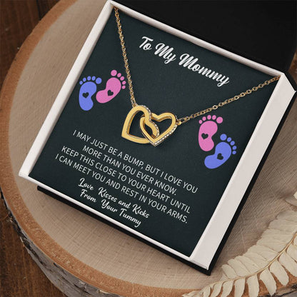 To My Mommy Necklace with Message Card and Gift Box. Baby Shower Present. Gift for Pregnant Mom - Beauty Belliss