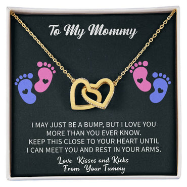 To My Mommy Necklace with Message Card and Gift Box. Baby Shower Present. Gift for Pregnant Mom - Beauty Belliss