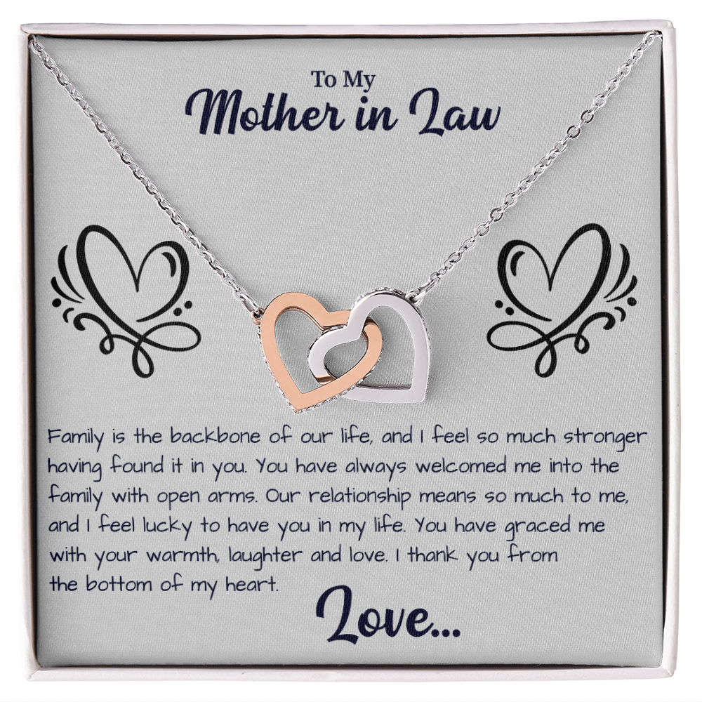 To My Mother in law Interlocking Hearts Necklace - Beauty Belliss