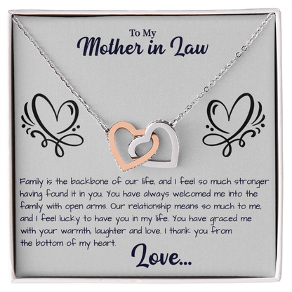 To My Mother in law Interlocking Hearts Necklace - Beauty Belliss