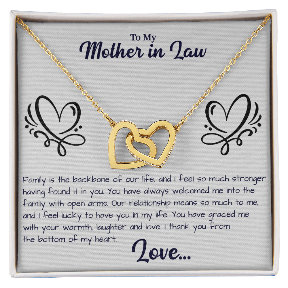 To My Mother in law Interlocking Hearts Necklace - Beauty Belliss