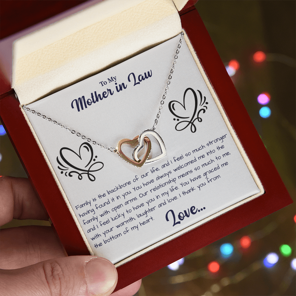 To My Mother in law Interlocking Hearts Necklace - Beauty Belliss