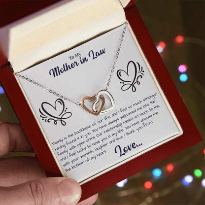 To My Mother in law Interlocking Hearts Necklace - Beauty Belliss