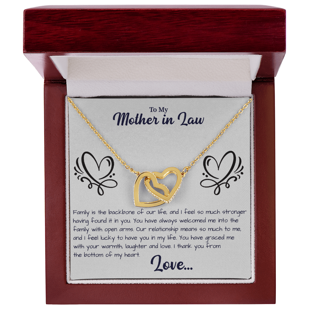 To My Mother in law Interlocking Hearts Necklace - Beauty Belliss