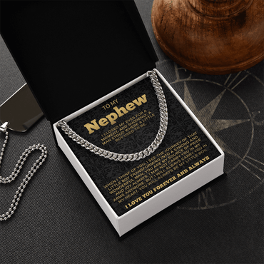 To my nephew necklace - Cuban Chain Necklace For Nephew From Aunt/Uncle, Nephew Birthday Gift From Uncle, Graduation Gift For Nephew, Present for Nephew, Christmas Gift For Nephew - Beauty Belliss