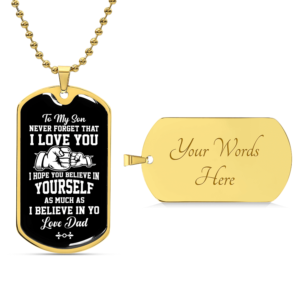 To my son Luxury Graphic Dog Tag Necklace - Beauty Belliss