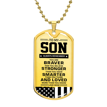 To my son - Luxury Graphic Dog Tag Necklace - Beauty Belliss