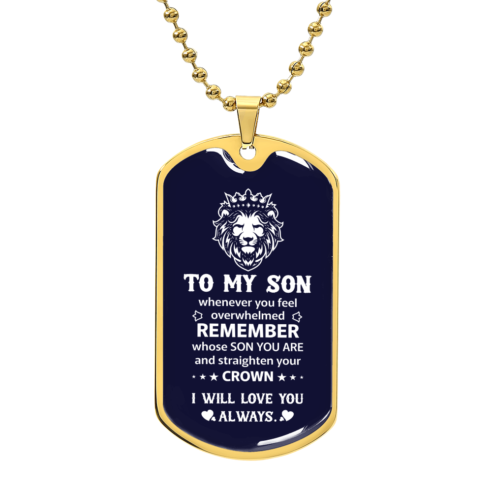 To my son Luxury Graphic Dog Tag Necklace - Beauty Belliss