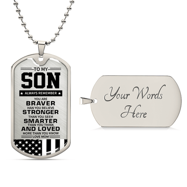 To my son - Luxury Graphic Dog Tag Necklace - Beauty Belliss