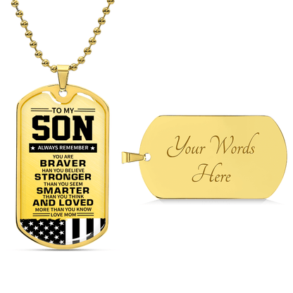 To my son - Luxury Graphic Dog Tag Necklace - Beauty Belliss