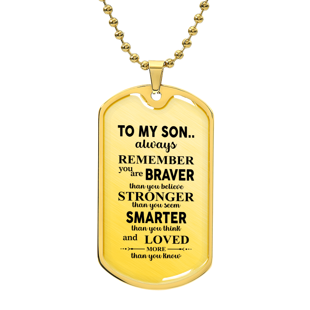 To my son Luxury Graphic Dog Tag Necklace - Beauty Belliss