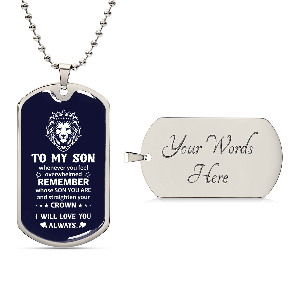 To my son Luxury Graphic Dog Tag Necklace - Beauty Belliss