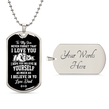 To my son Luxury Graphic Dog Tag Necklace - Beauty Belliss