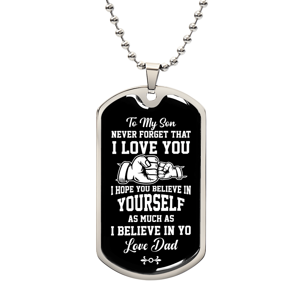 To my son Luxury Graphic Dog Tag Necklace - Beauty Belliss