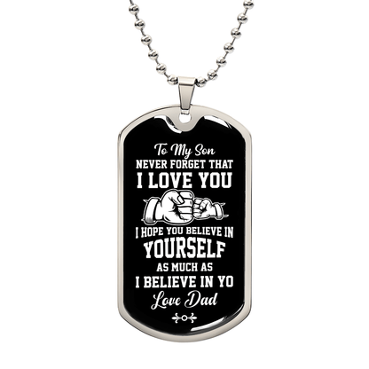 To my son Luxury Graphic Dog Tag Necklace - Beauty Belliss