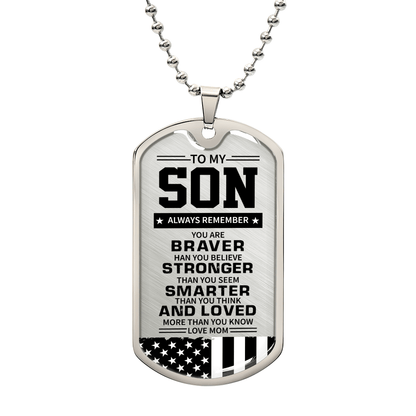 To my son - Luxury Graphic Dog Tag Necklace - Beauty Belliss
