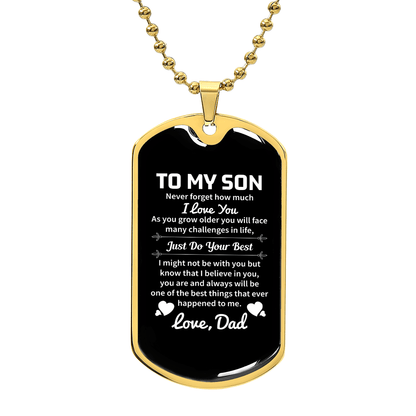 To my son Luxury Graphic Dog Tag Necklace - Beauty Belliss