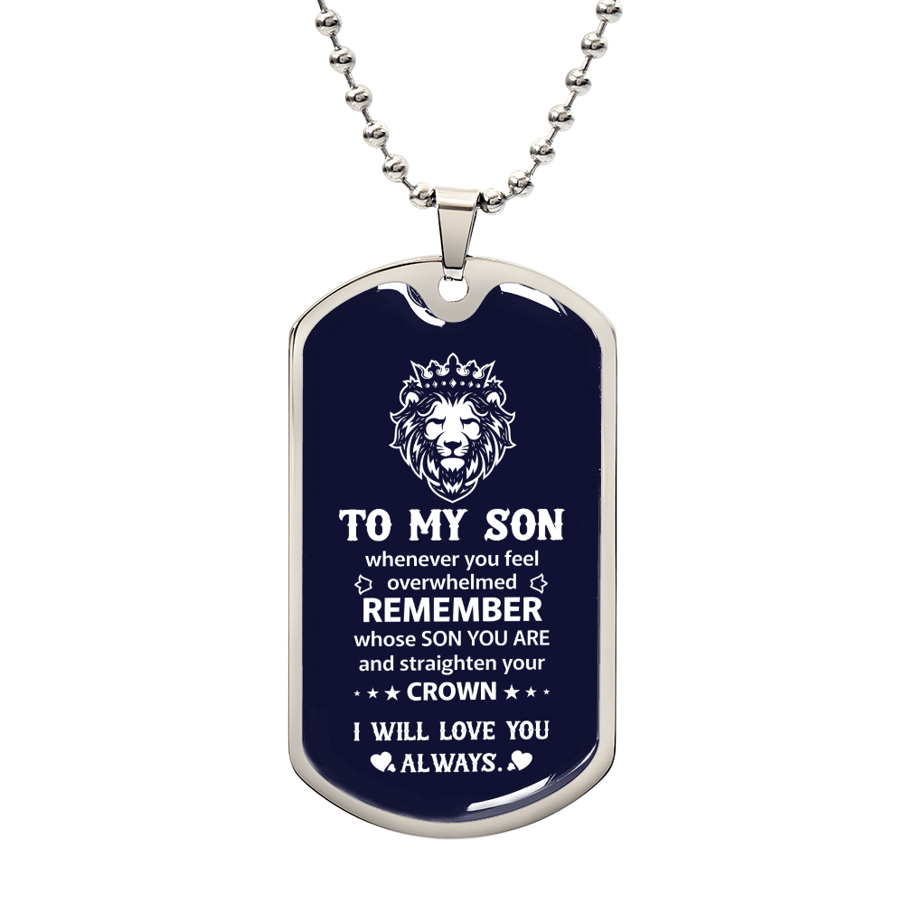 To my son Luxury Graphic Dog Tag Necklace - Beauty Belliss