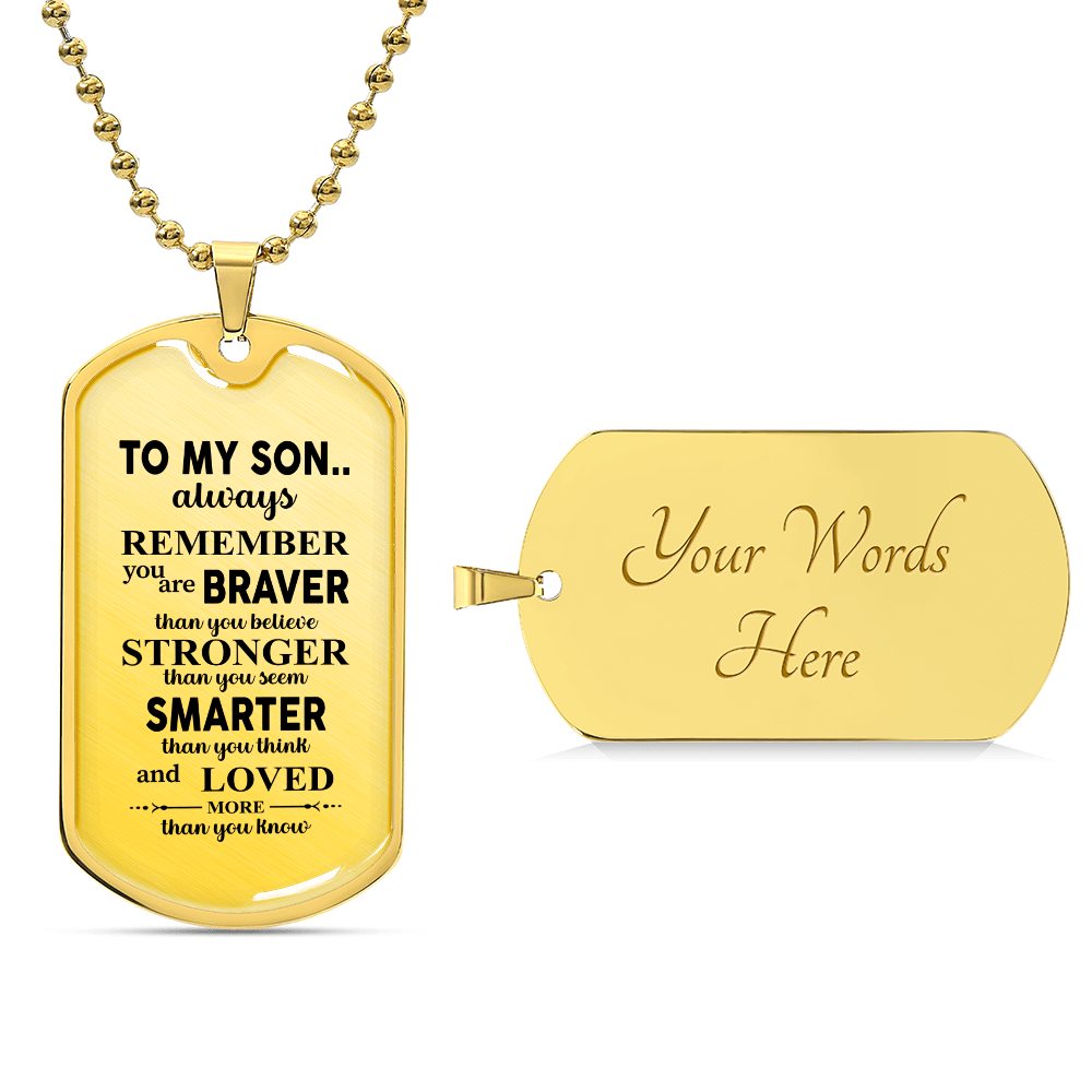 To my son Luxury Graphic Dog Tag Necklace - Beauty Belliss