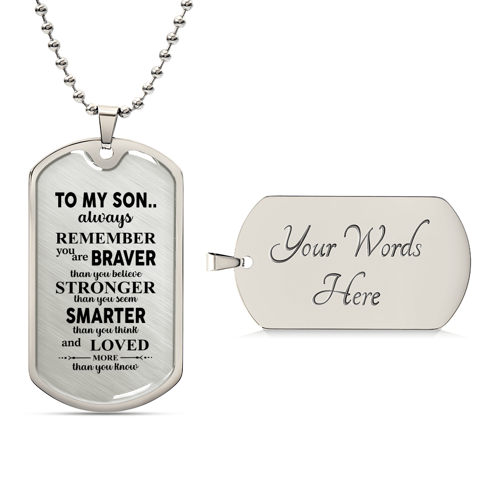 To my son Luxury Graphic Dog Tag Necklace - Beauty Belliss