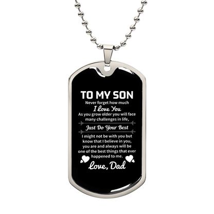To my son Luxury Graphic Dog Tag Necklace - Beauty Belliss