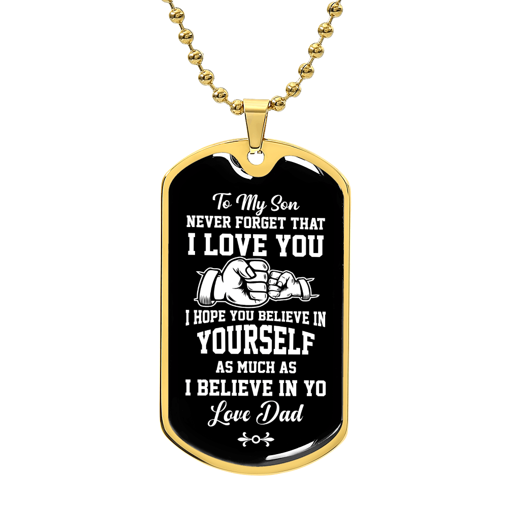 To my son Luxury Graphic Dog Tag Necklace - Beauty Belliss