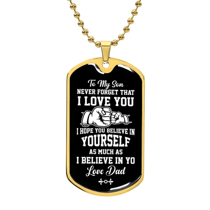 To my son Luxury Graphic Dog Tag Necklace - Beauty Belliss