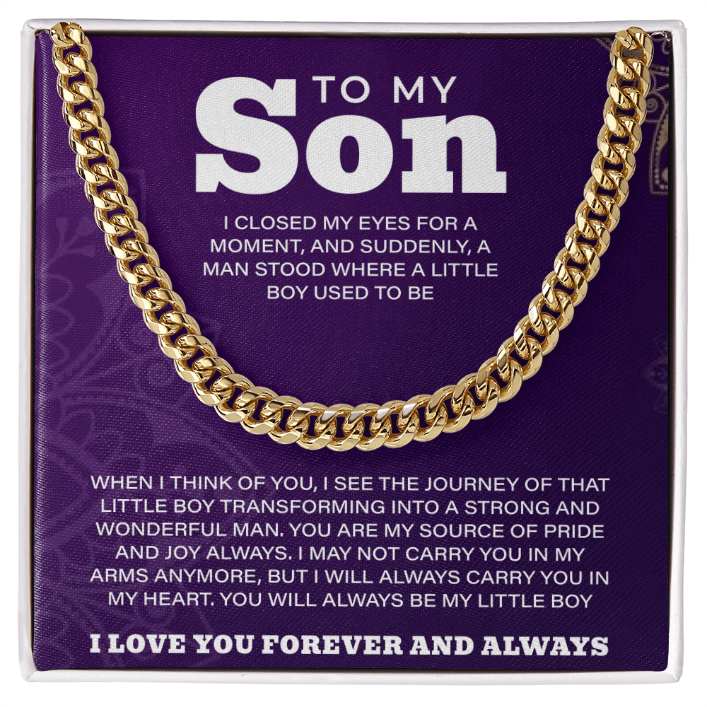 To My Son Necklace, Mother to Son Necklace, Son Necklace From Mom, Luxury Jewelry Gifts For My Son, Necklace Makes Unique Christmas, Graduation, Birthday Gifts For Son, Cuban Chain Gift For Men - Beauty Belliss