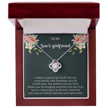 To My Son's Girlfriend Gifts from Mom, Necklace for Sons Girlfriend Valentines Day Gifts - Beauty Belliss