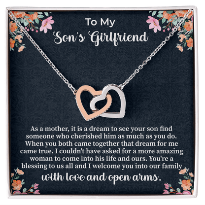 To My Son's Girlfriend Necklace, Son's Girlfriend Christmas Gift, Sons Girlfriend Gift, Gift For Son's Girlfriend, Birthday Gift - Beauty Belliss