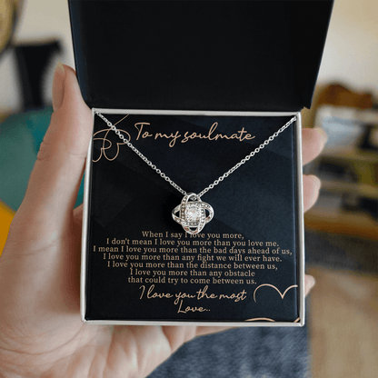 To My Soulmate Necklace, Soul Mate Necklace For Women, Beautiful Soulmates Jewelry For Her, Promise Love Box, Gift For Wife Couple Girlfriend Pendant Forever, Wedding Anniversary - Beauty Belliss