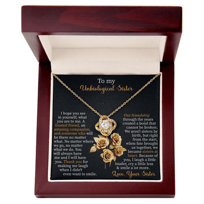To my unbiological sister Love Knot Necklace - Beauty Belliss