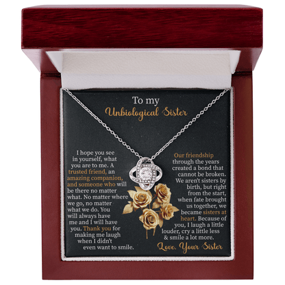 To my unbiological sister Love Knot Necklace - Beauty Belliss