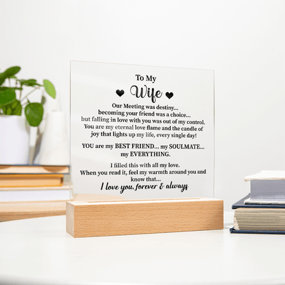 To my wife Acrylic Square Plaque - Beauty Belliss