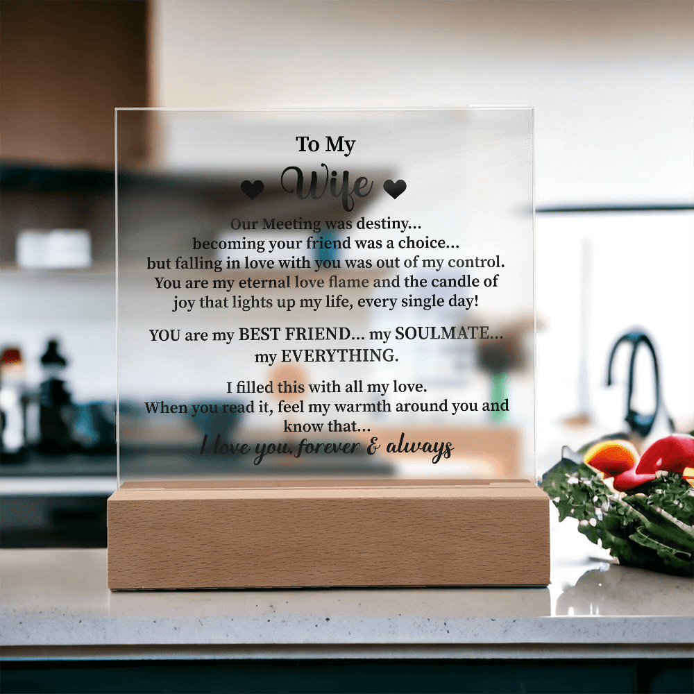 To my wife Acrylic Square Plaque - Beauty Belliss