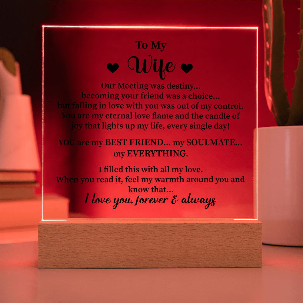 To my wife Acrylic Square Plaque - Beauty Belliss