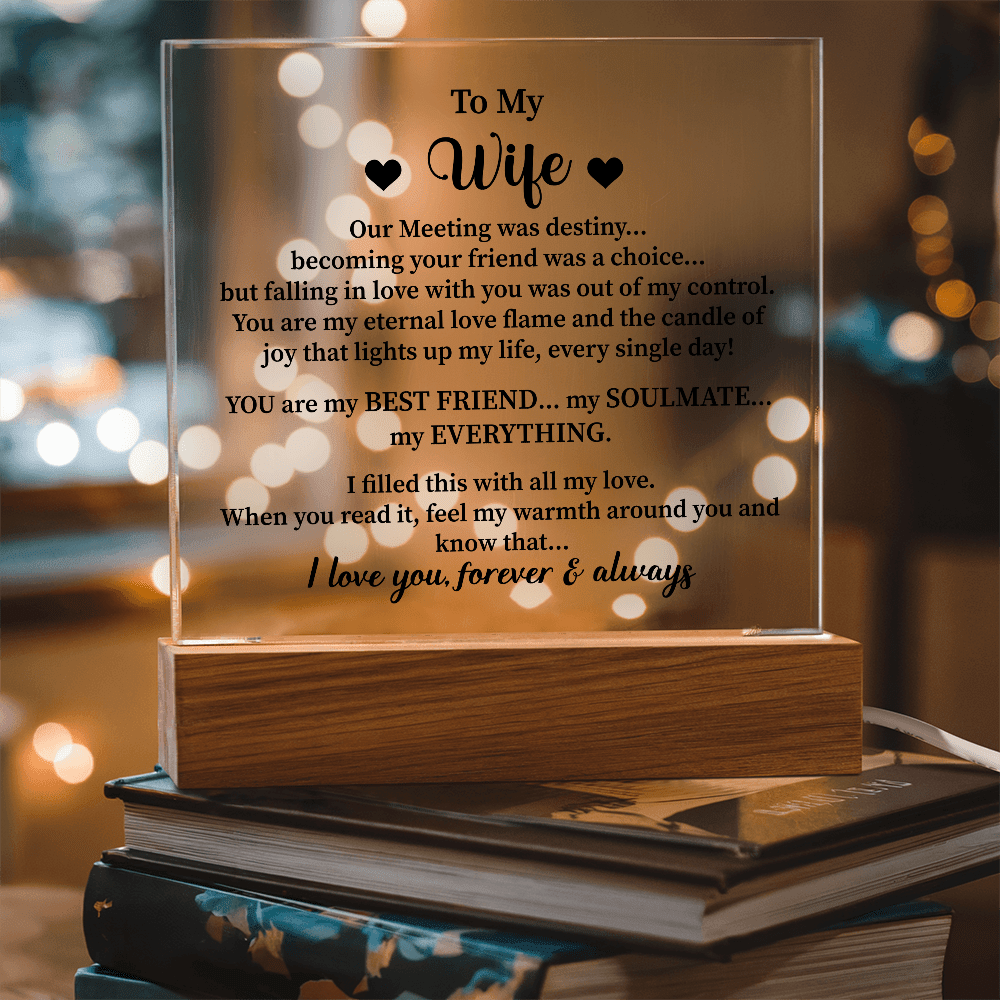 To my wife Acrylic Square Plaque - Beauty Belliss