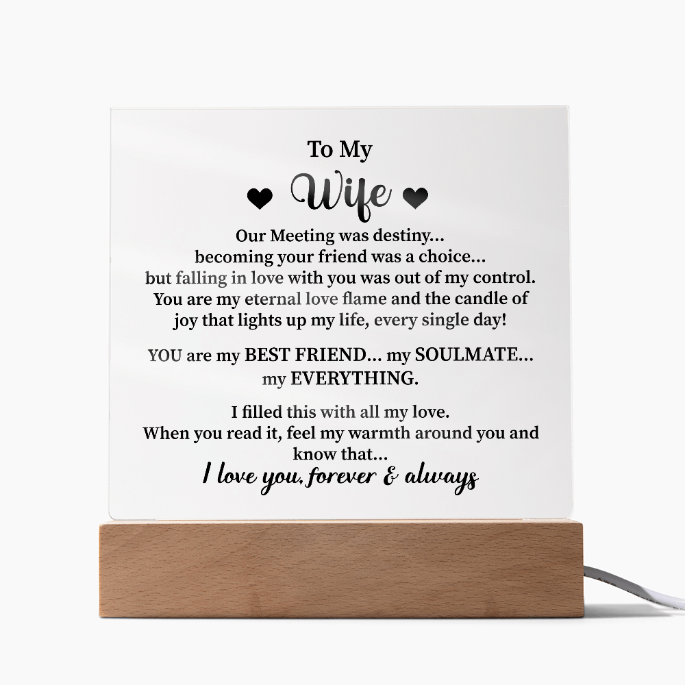 To my wife Acrylic Square Plaque - Beauty Belliss