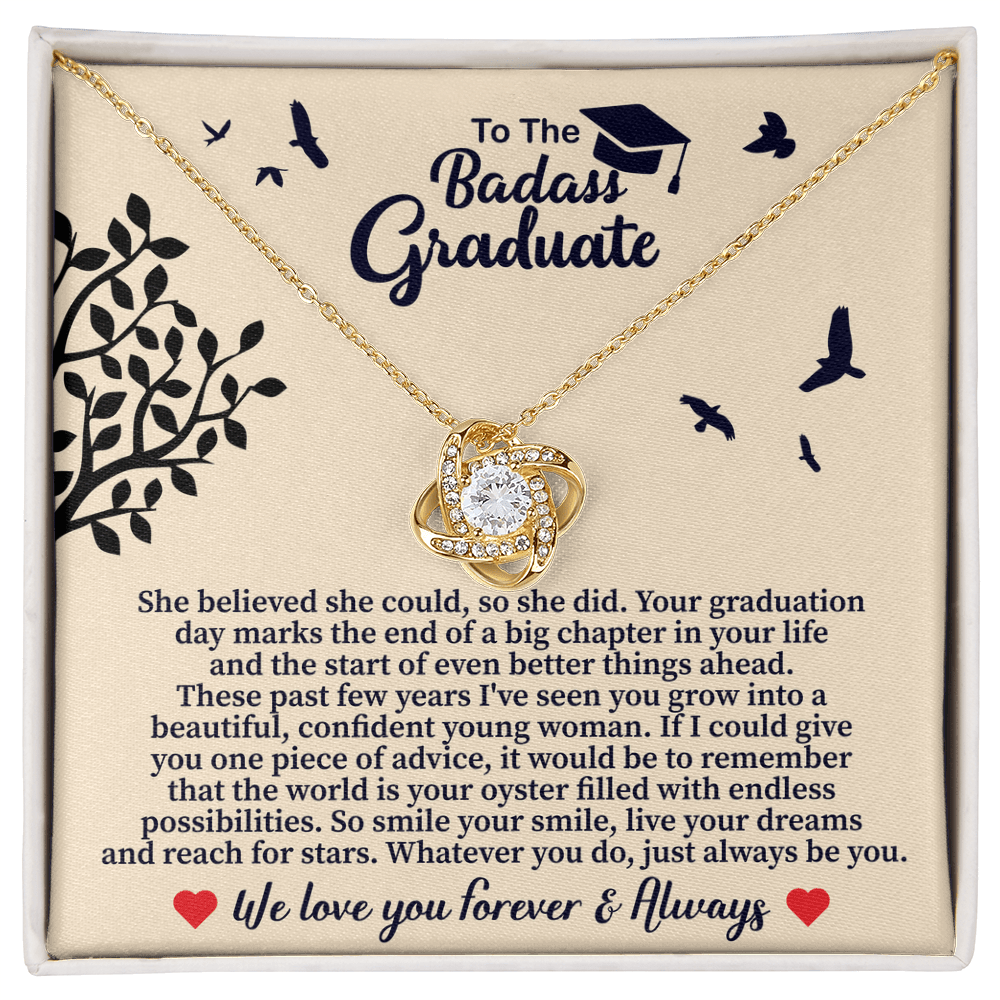 To the Badass Graduate Love Knot Necklace - Beauty Belliss
