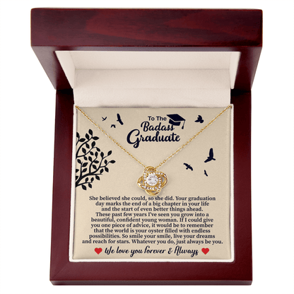 To the Badass Graduate Love Knot Necklace - Beauty Belliss