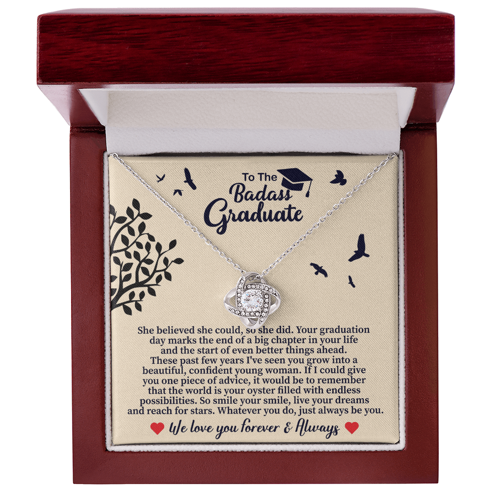 To the Badass Graduate Love Knot Necklace - Beauty Belliss