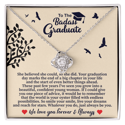 To the Badass Graduate Love Knot Necklace - Beauty Belliss